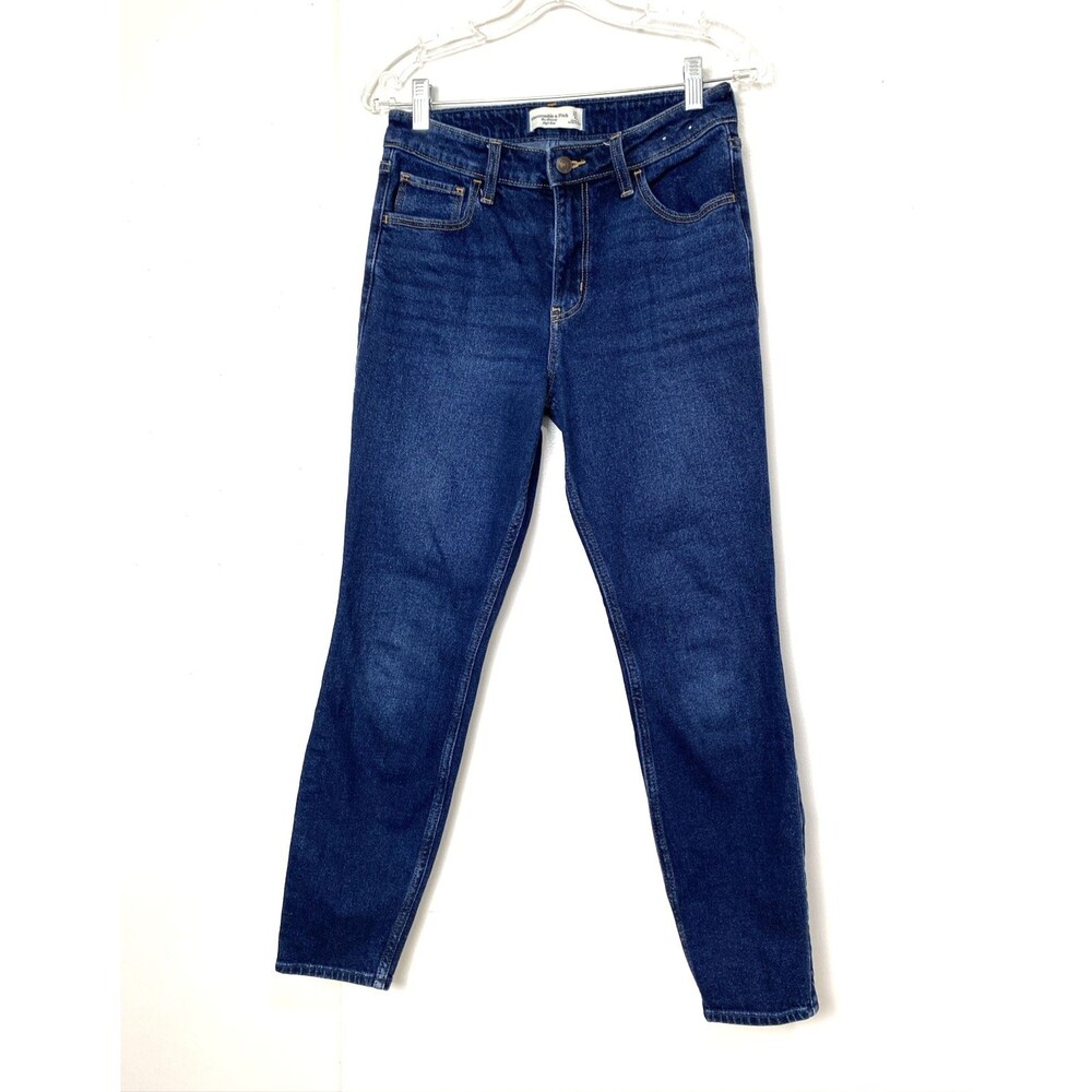 Abercrombie and Fitch The Skinny High Rise Jeans Womens Size 27 Dark Wash 4R